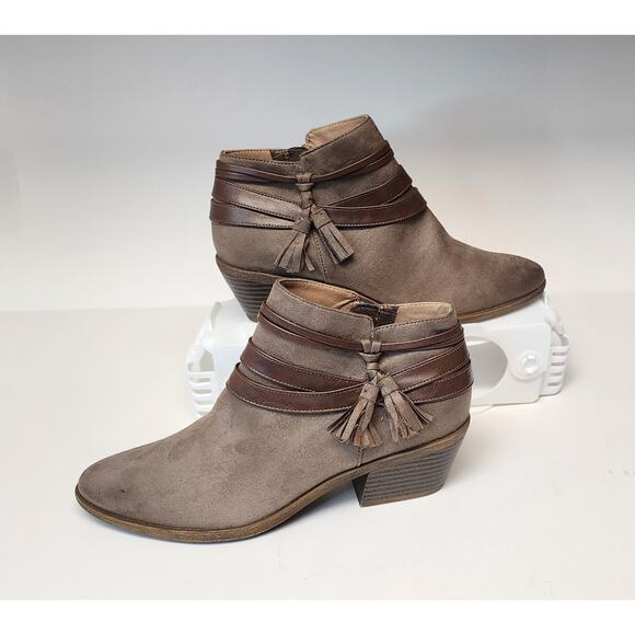 LifeStride Women's Paloma Ankle Bootie Brown Side Zip Block Heel Boots Size 7.5M - Picture 9 of 15